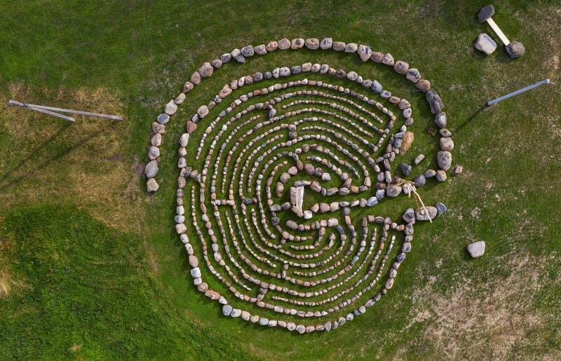 labyrinth made of stone